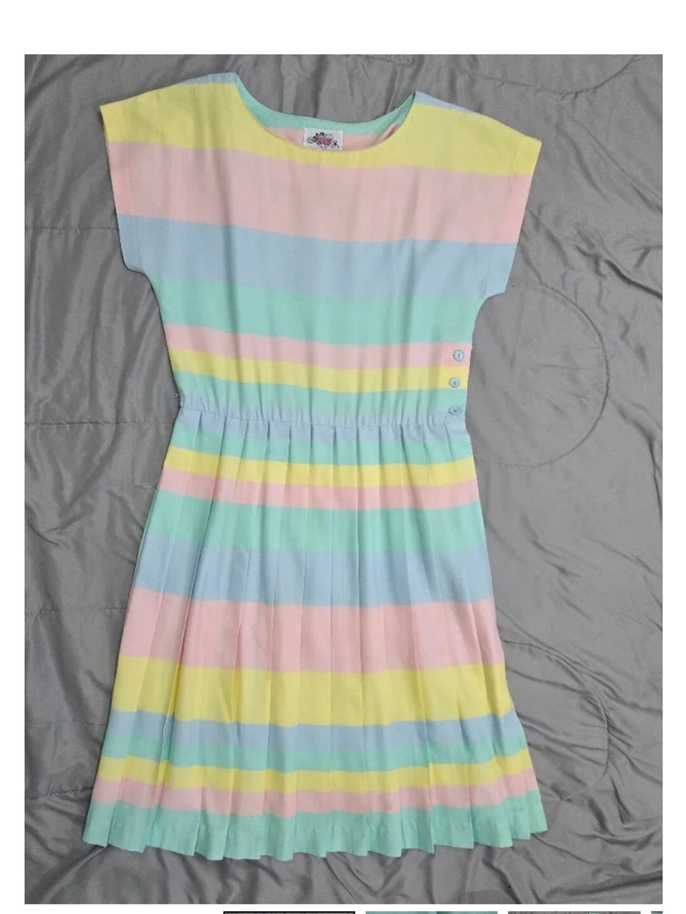 Pastel Multicolor Striped Casual Women's Dress
